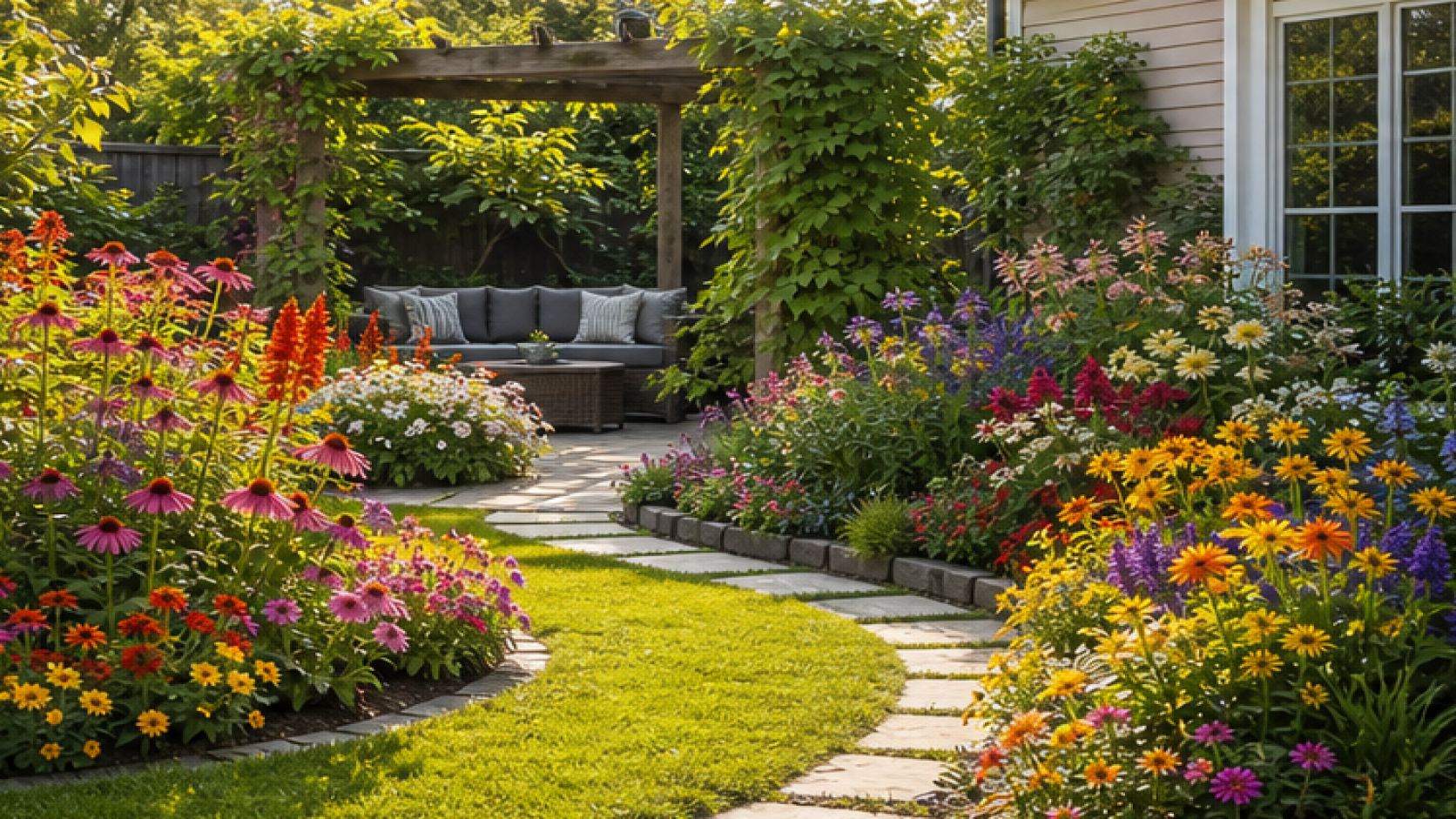 AI Garden Design with seasonal color planting