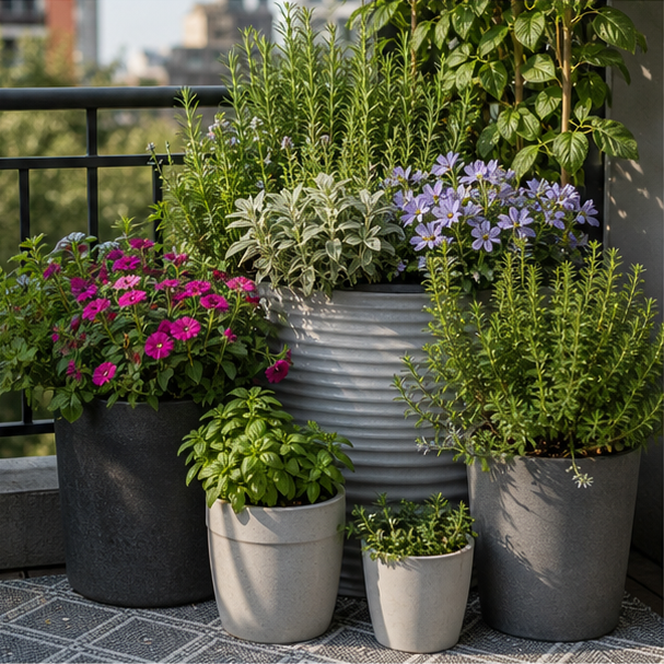 Balcony Garden Ideas container accent