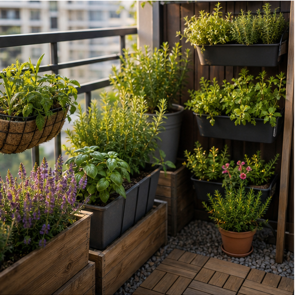 Balcony Garden Ideas planting and material detail