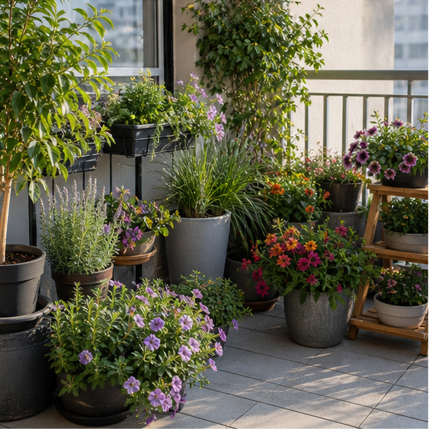 Balcony Garden Ideas seasonal color