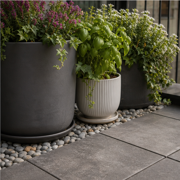 Balcony Garden Ideas stone texture