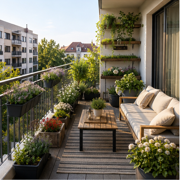 Balcony Garden Ideas wide view