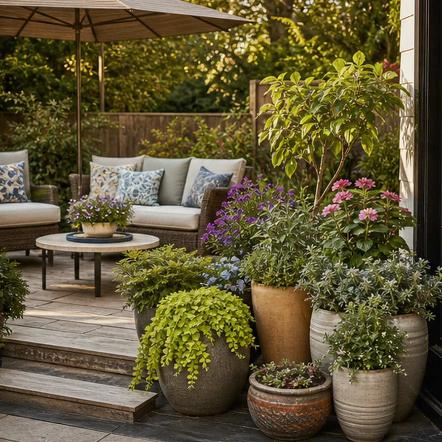 Container Gardening Ideas in a real setting