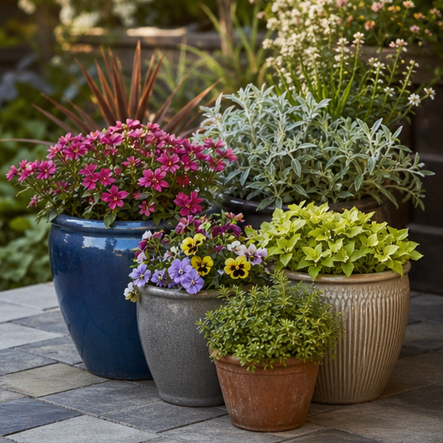 Container Gardening Ideas planting and material detail
