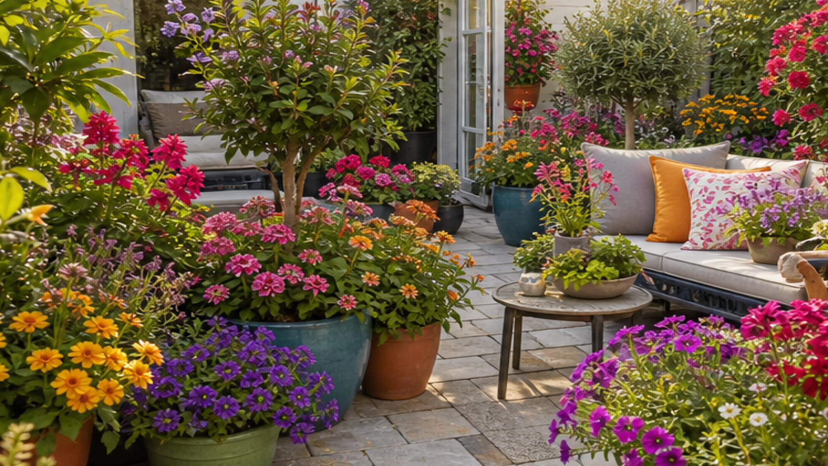 Container Gardening Ideas with seasonal color planting