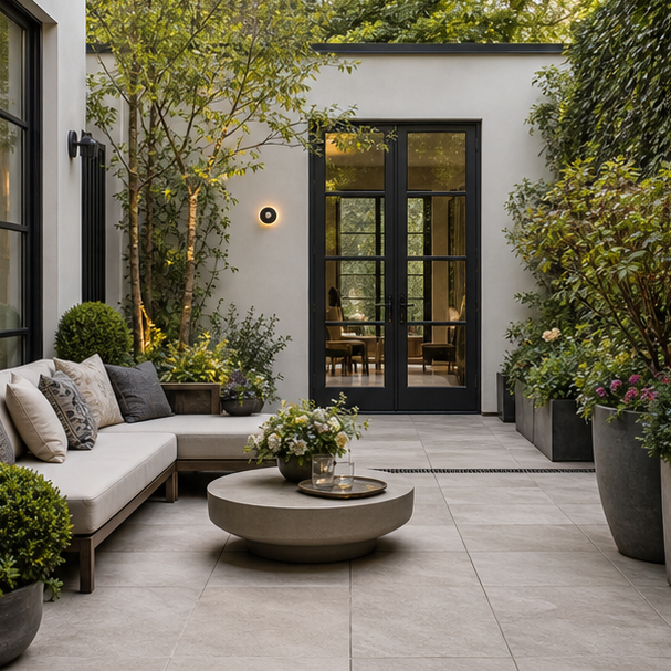 Courtyard Garden Ideas layout view