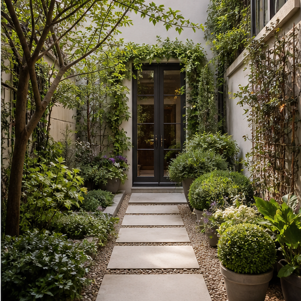 Courtyard Garden Ideas pathway view