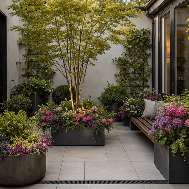 Courtyard Garden Ideas seasonal color