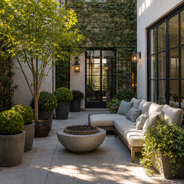 Courtyard Garden Ideas wide view