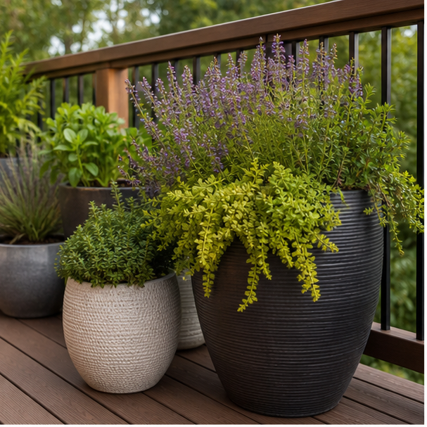 Deck Garden Ideas container accent