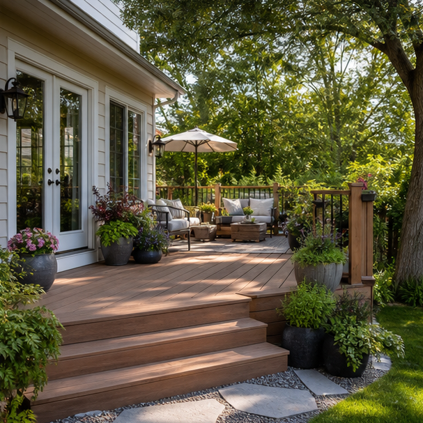 Deck Garden Ideas yard setting