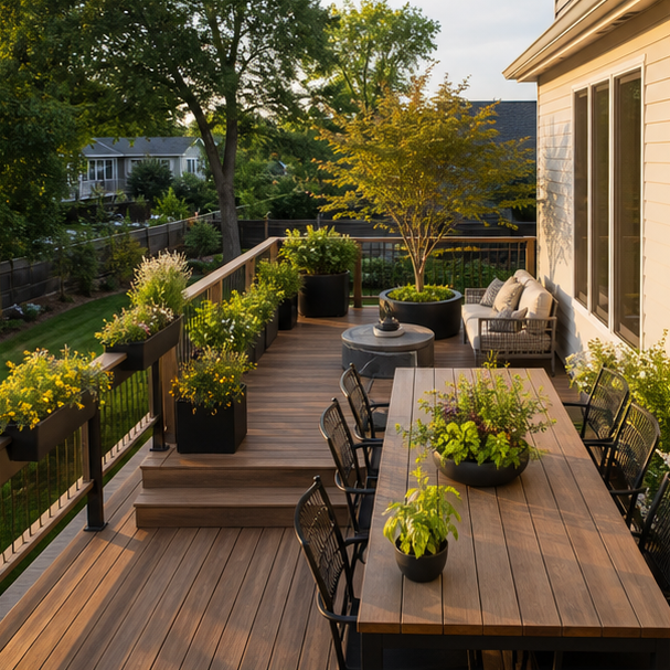Deck Garden Ideas wide view