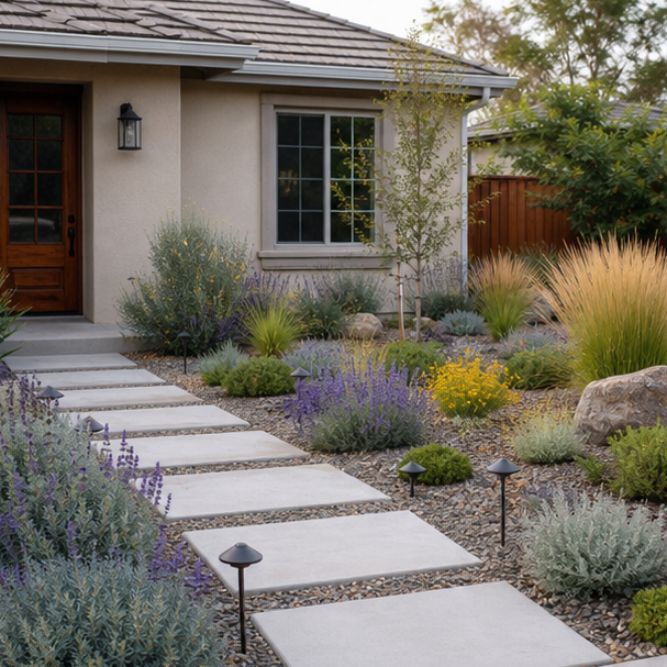Drought Tolerant Garden Ideas yard setting