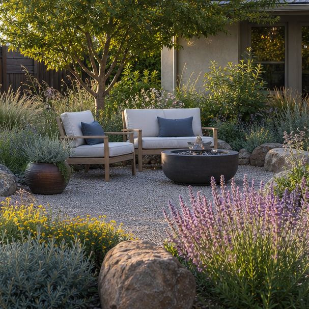 Drought Tolerant Garden Ideas seating area