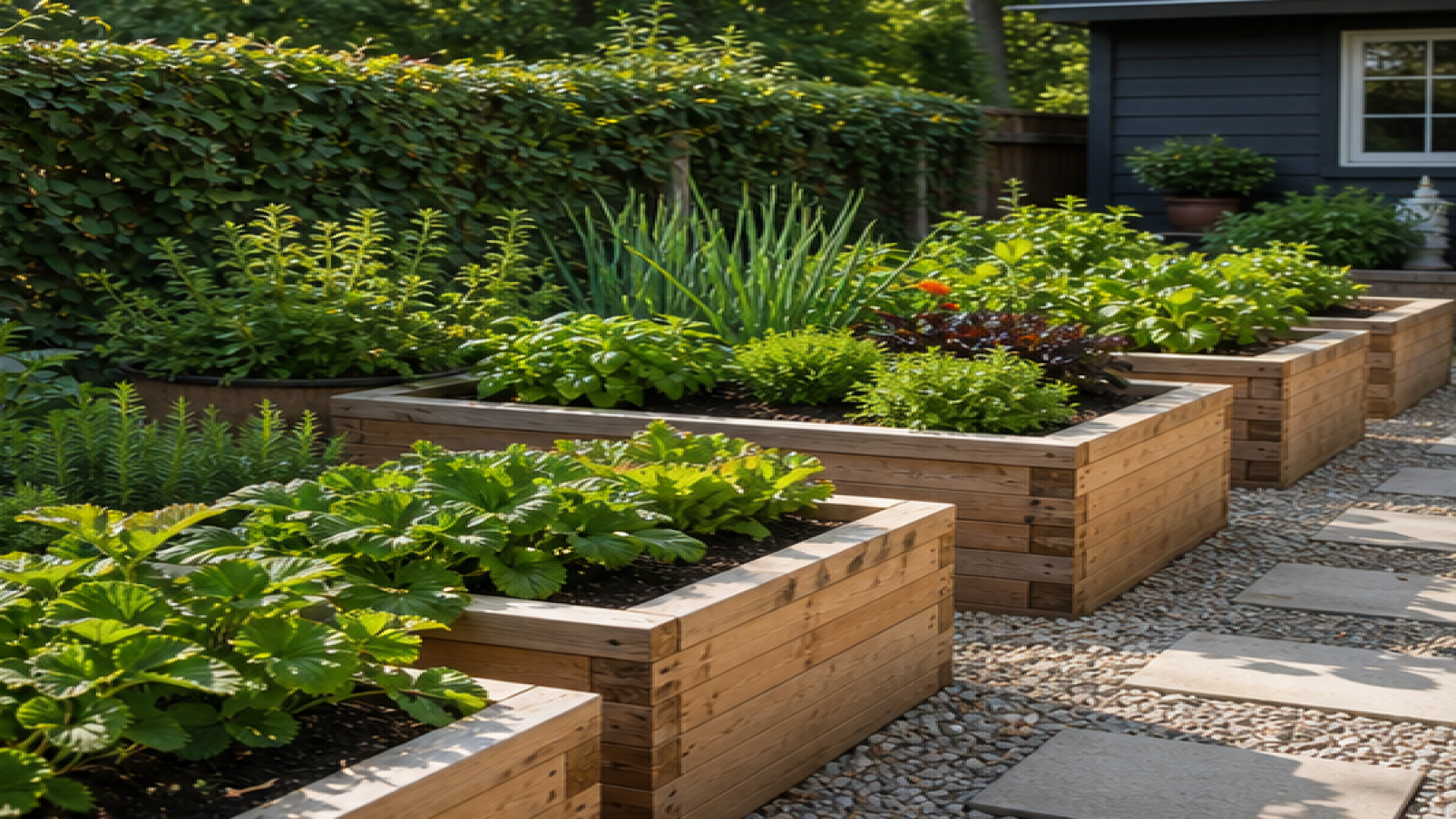 Easy Garden Ideas with raised planters