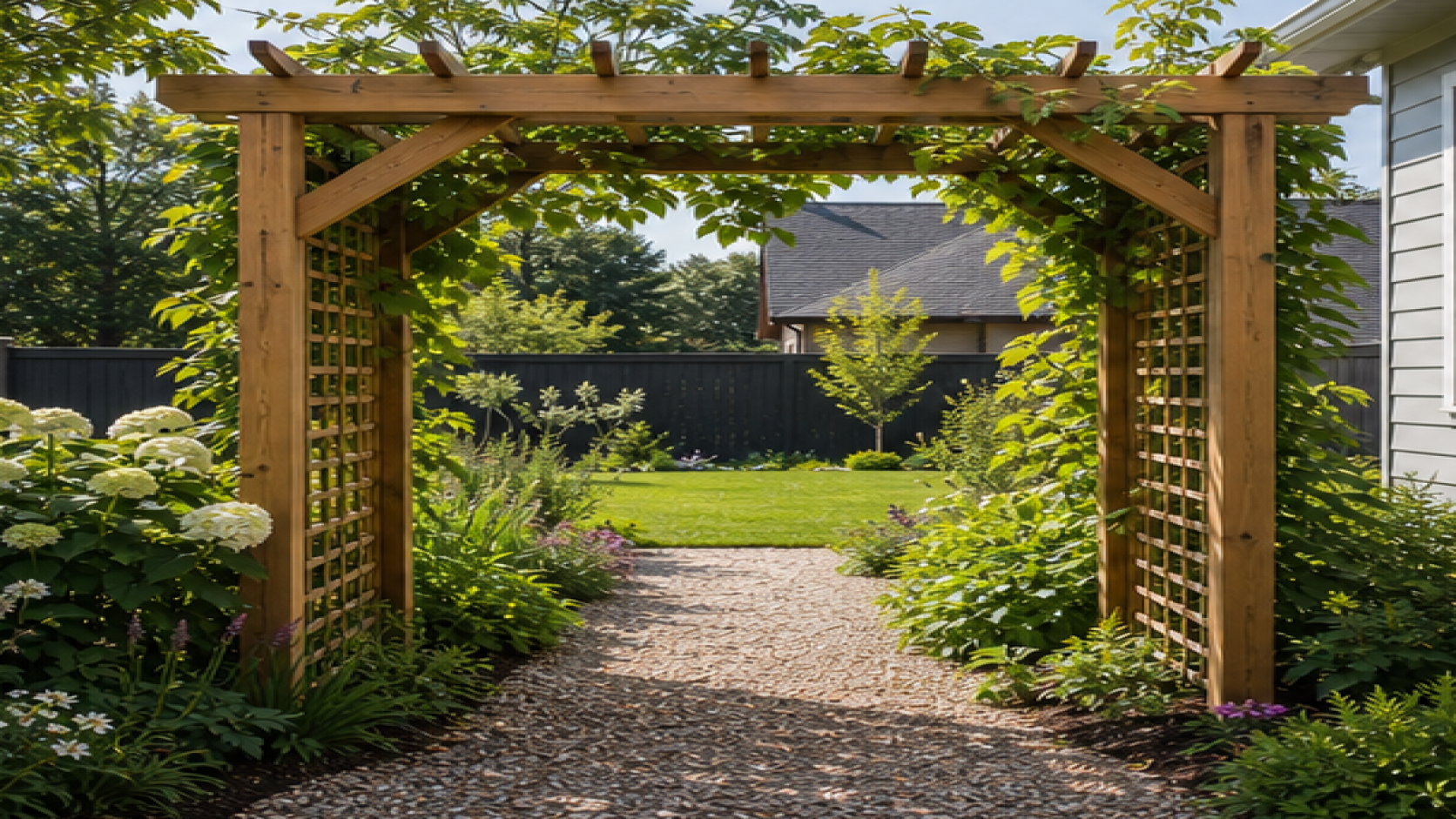 Easy Garden Ideas with a trellis accent