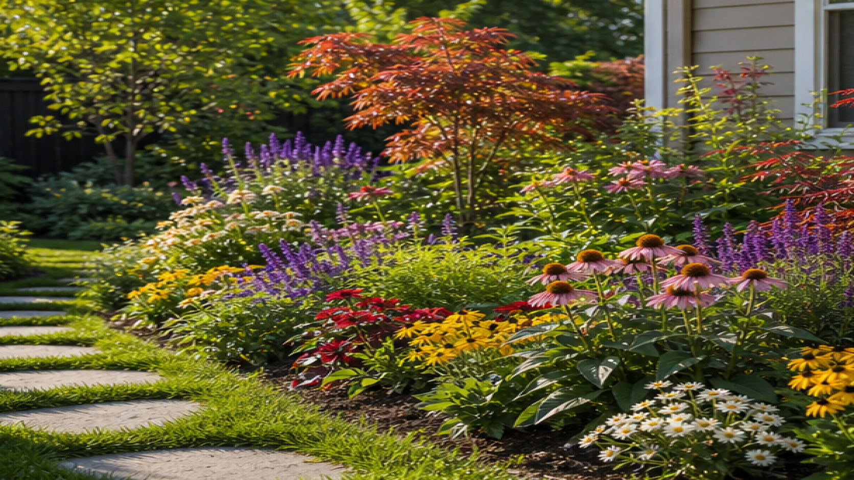 Easy Garden Ideas with seasonal color planting