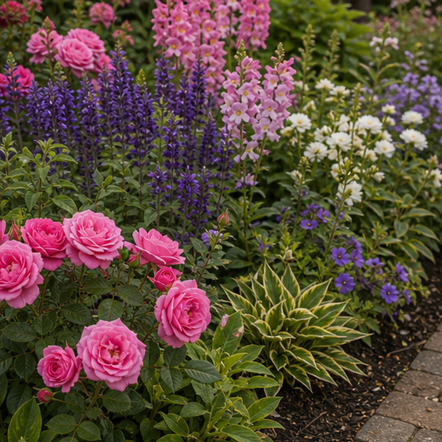 Flower Garden Ideas planting and material detail