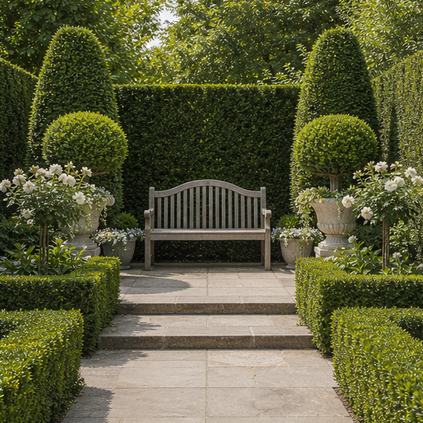 Formal Garden Ideas seating area