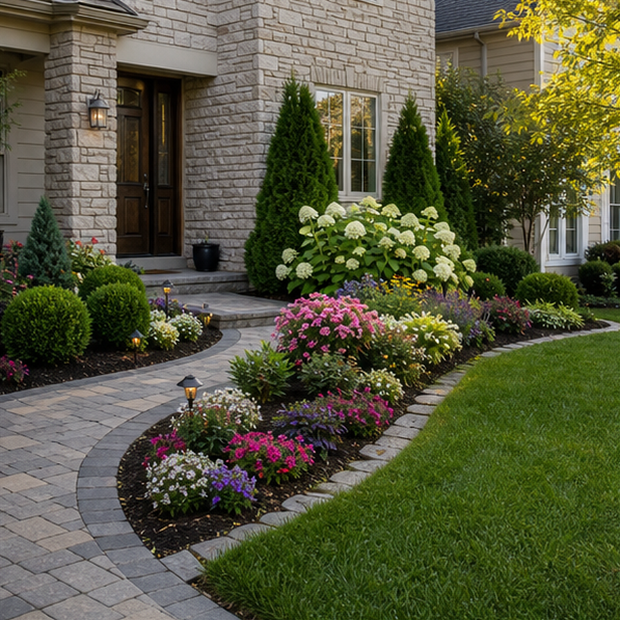 Front Garden Flower Bed Ideas in a real setting