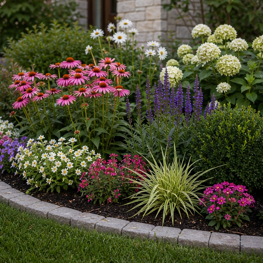 Front Garden Flower Bed Ideas planting and material detail