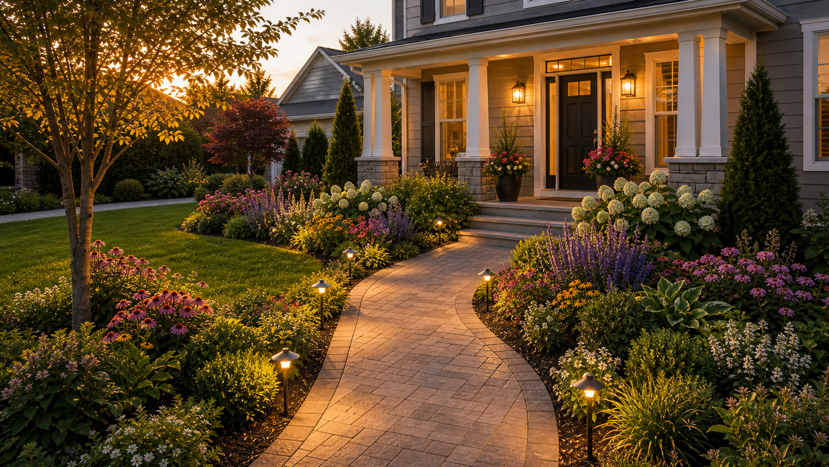 Front Garden Flower Bed Ideas lighting idea