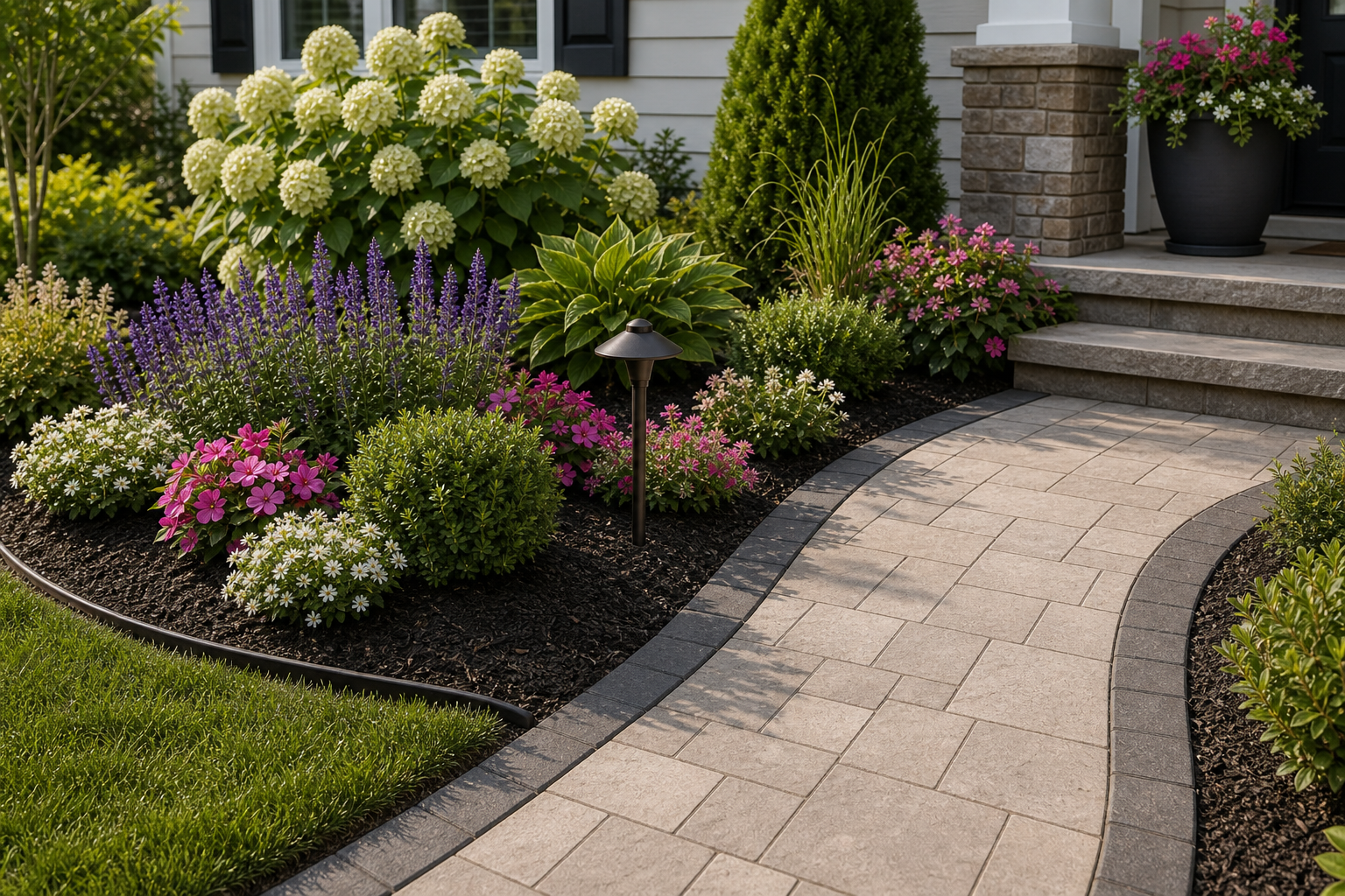 Front Garden Flower Bed Ideas materials and planting