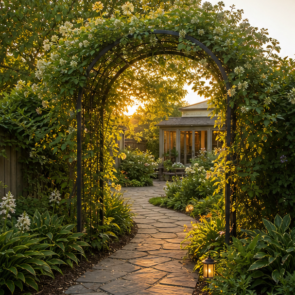 Garden Arbor Ideas evening light