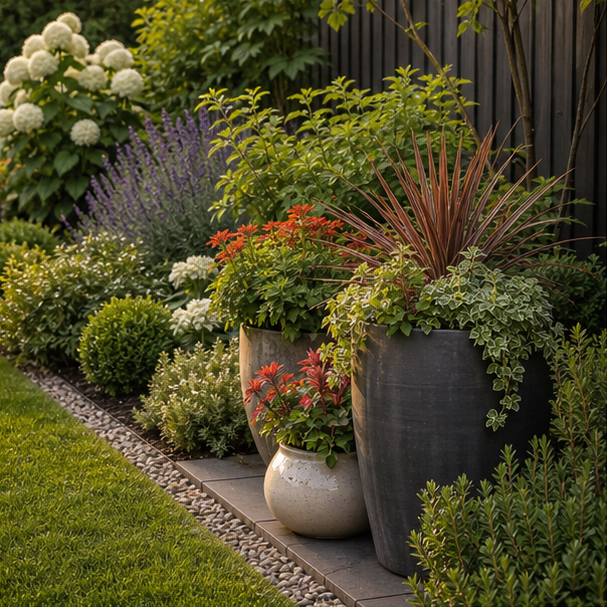 Garden Border Ideas container accent