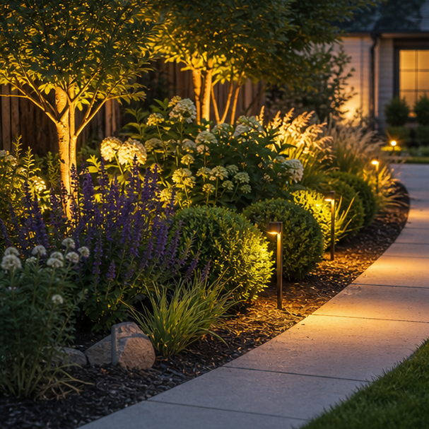 Garden Border Ideas soft evening glow