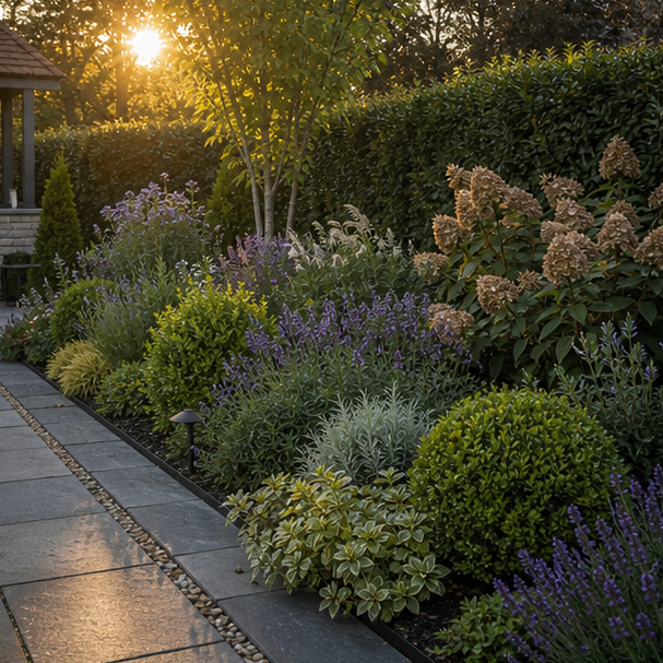 Garden Border Ideas evening light