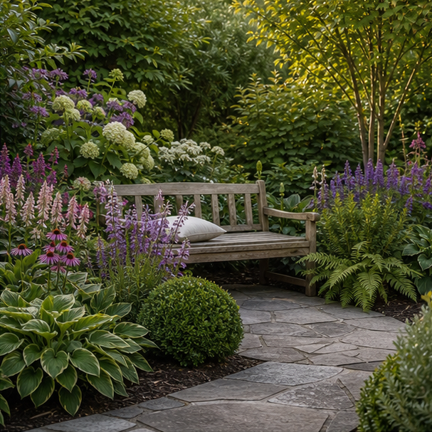 Garden Border Ideas seating area