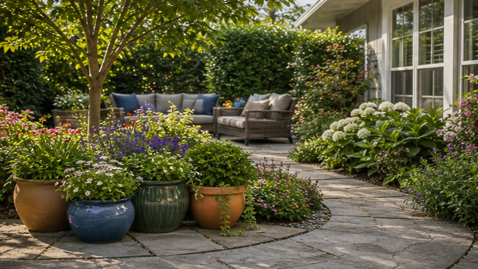 Garden Design App with potted plant accents