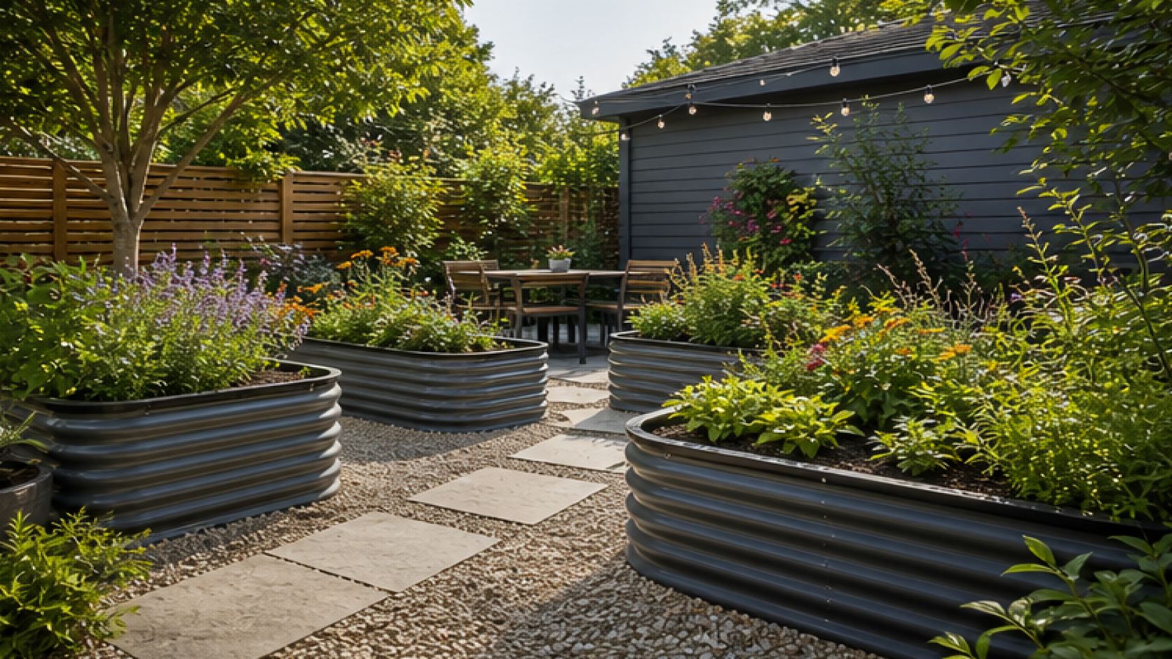 Garden Design App with raised planters