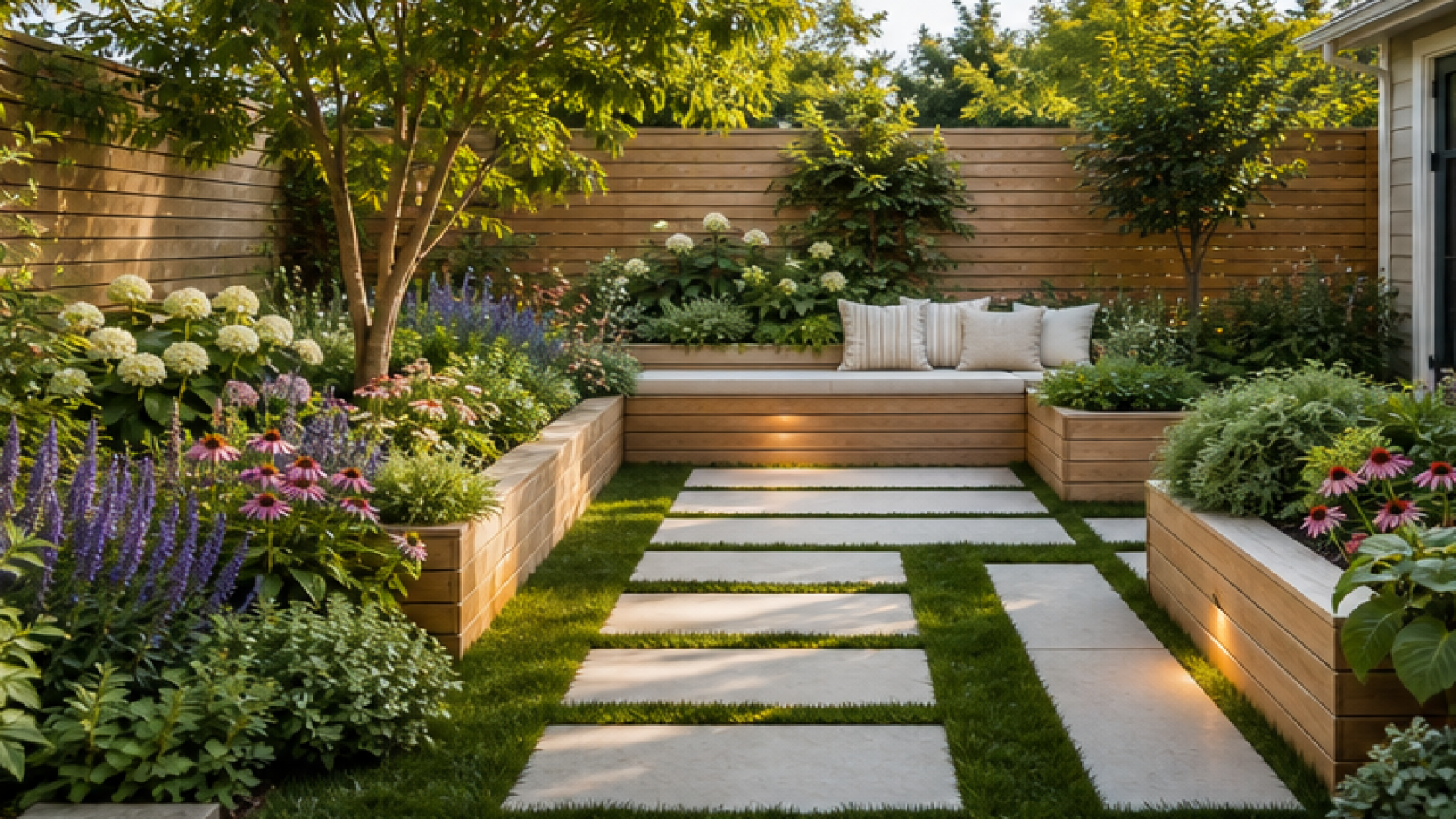 Garden Design App with natural wood accents
