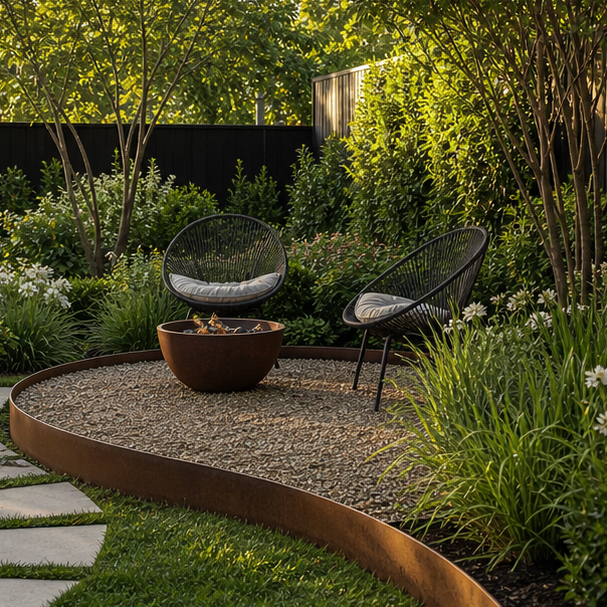 Garden Edging Ideas seating area