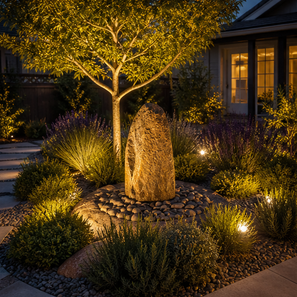 Garden Focal Point Ideas evening light