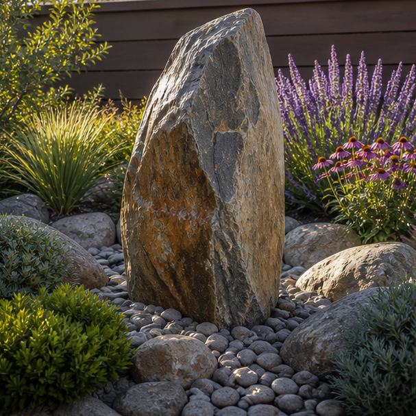 Garden Focal Point Ideas stone texture