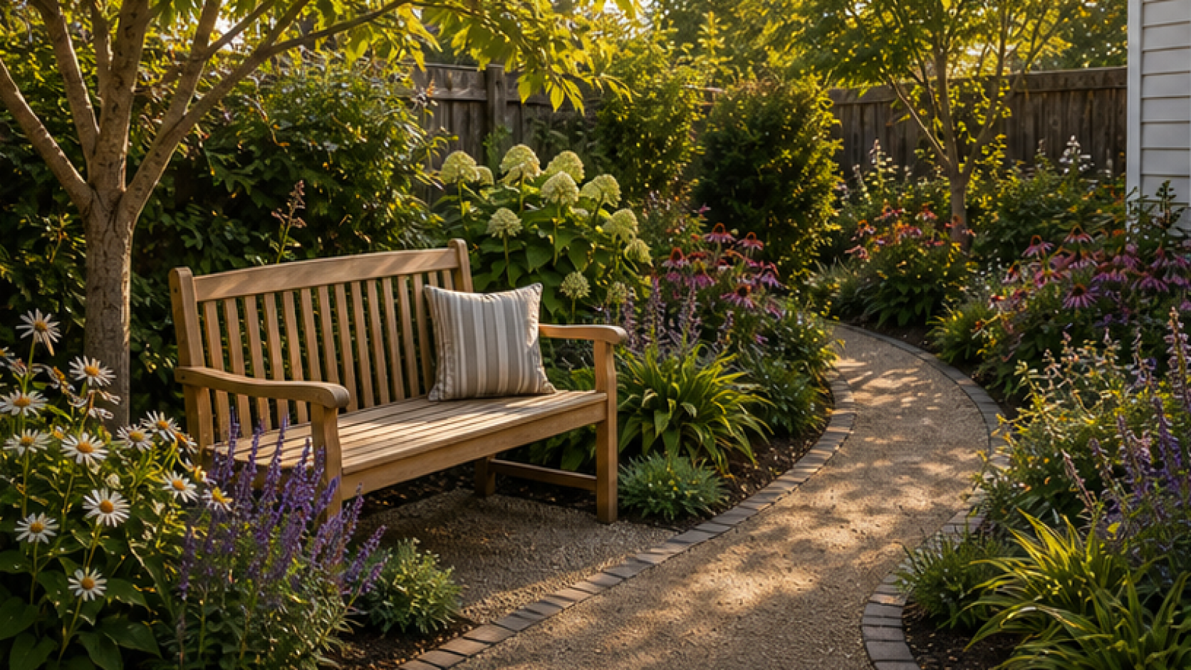 Garden Ideas with a garden bench