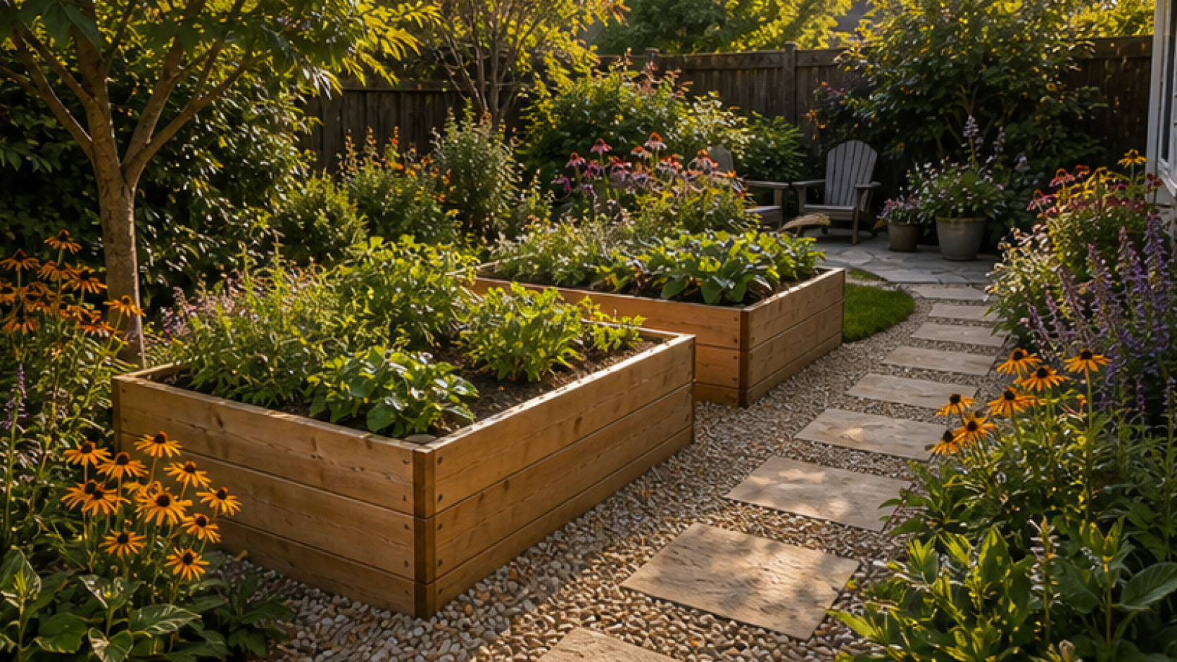 Garden Ideas with raised planters