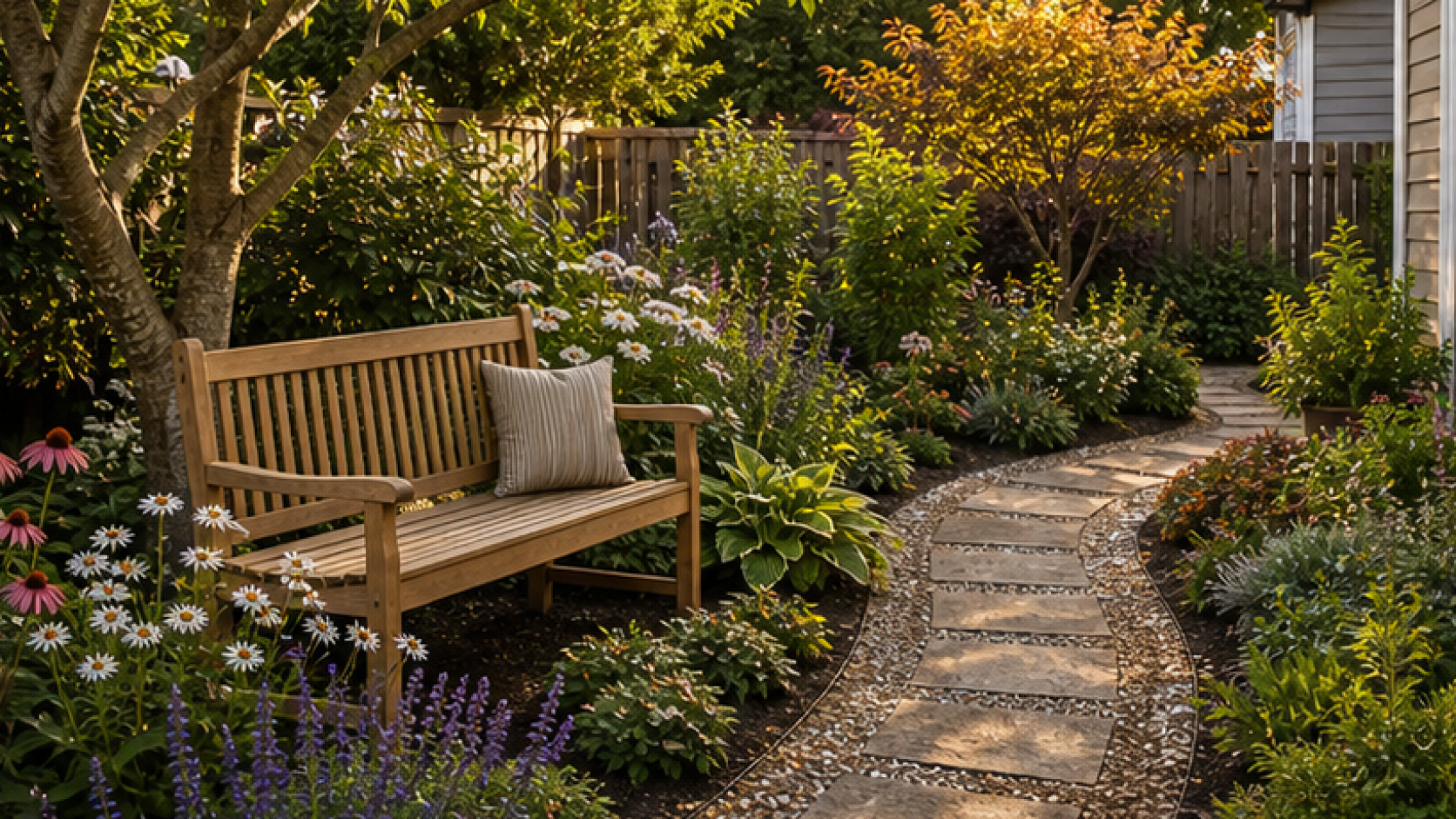 Garden Ideas with a garden bench