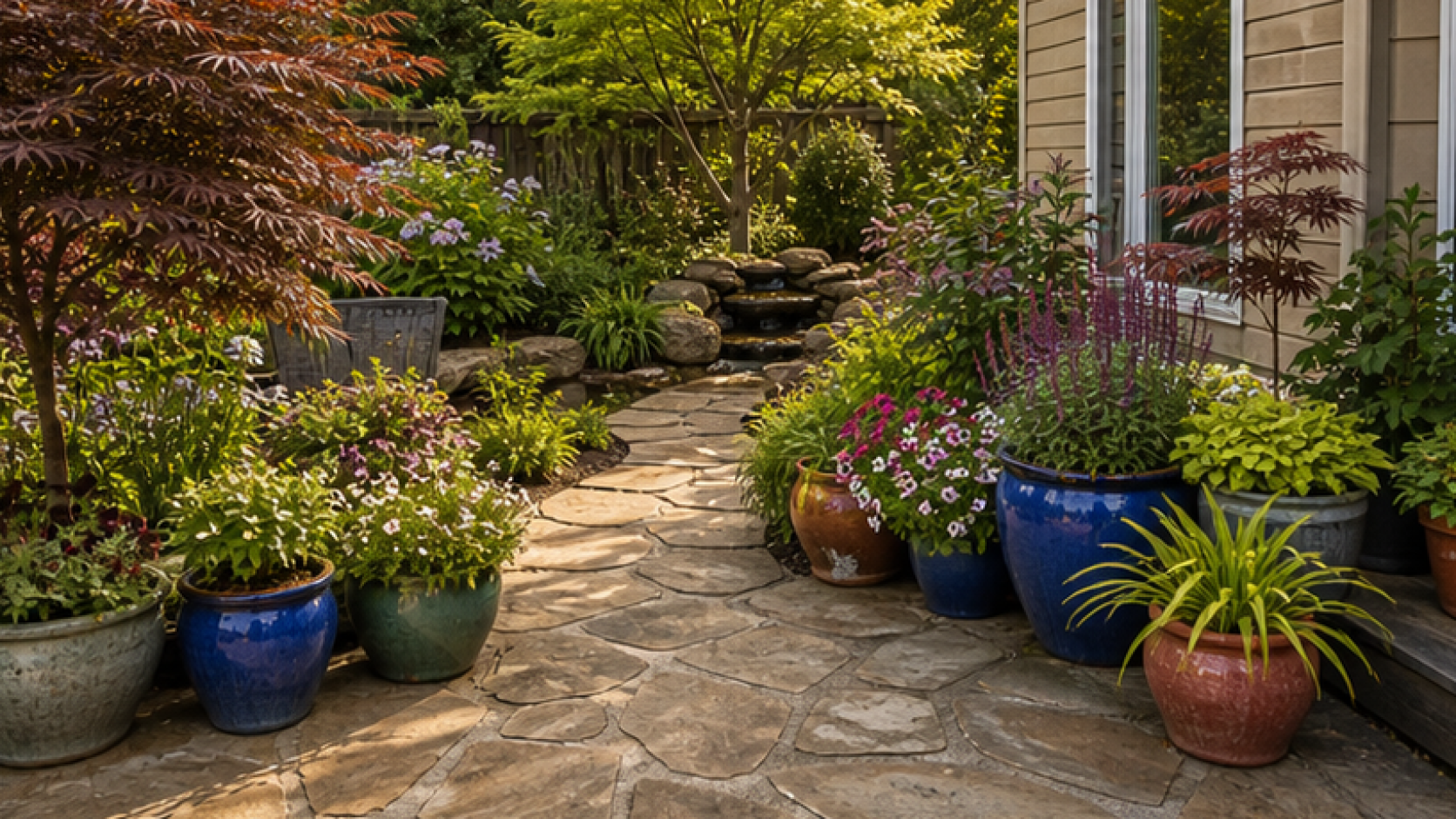 Garden Ideas with potted plant accents