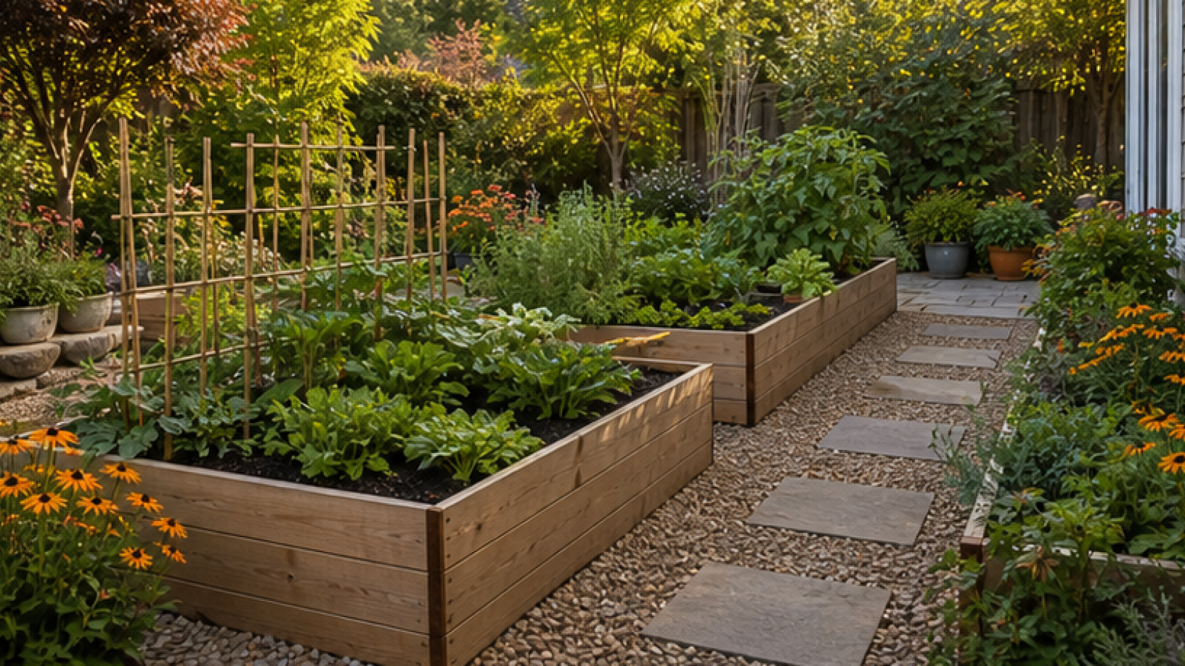 Garden Ideas with raised planters