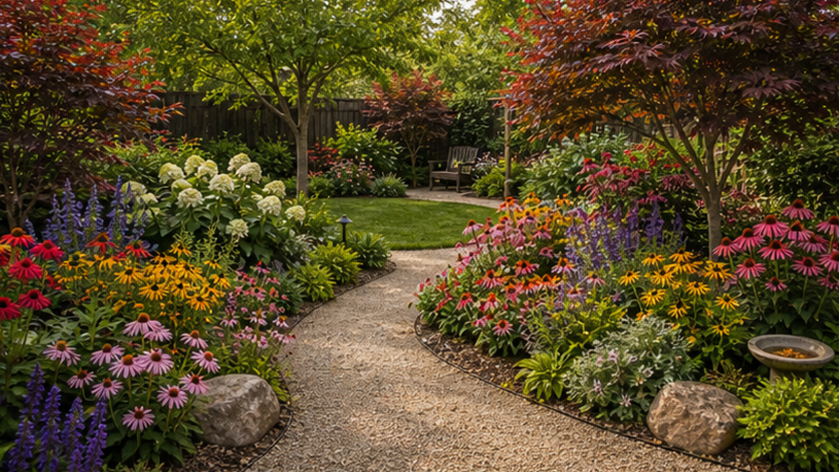 Garden Ideas with seasonal color planting