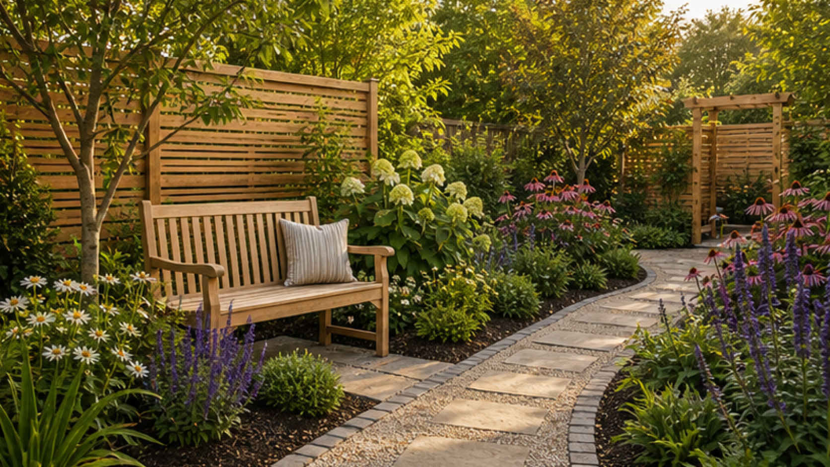 Garden Ideas with natural wood accents