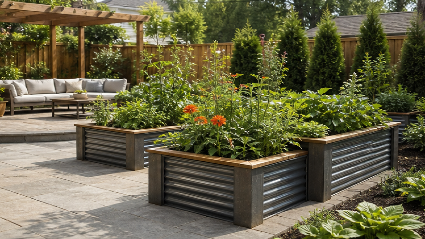 Garden Layout Ideas with raised planters