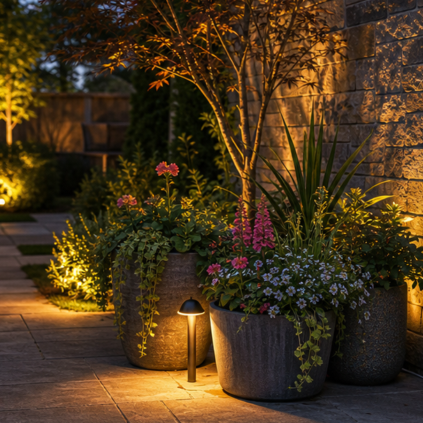 Garden Lighting Ideas container accent