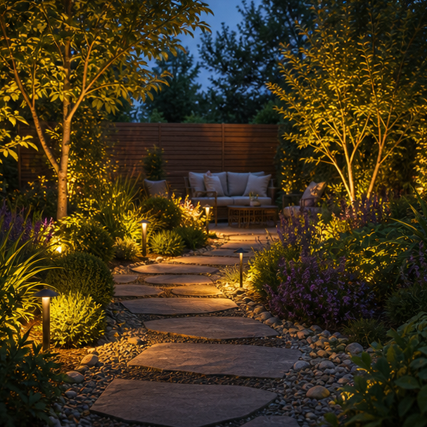 Garden Lighting Ideas soft evening glow