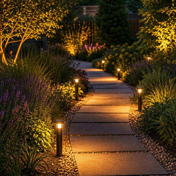 Garden Lighting Ideas pathway view