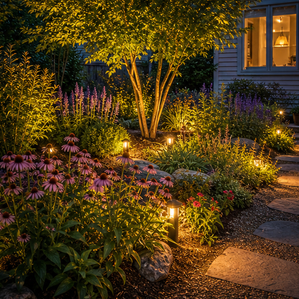 Garden Lighting Ideas seasonal color